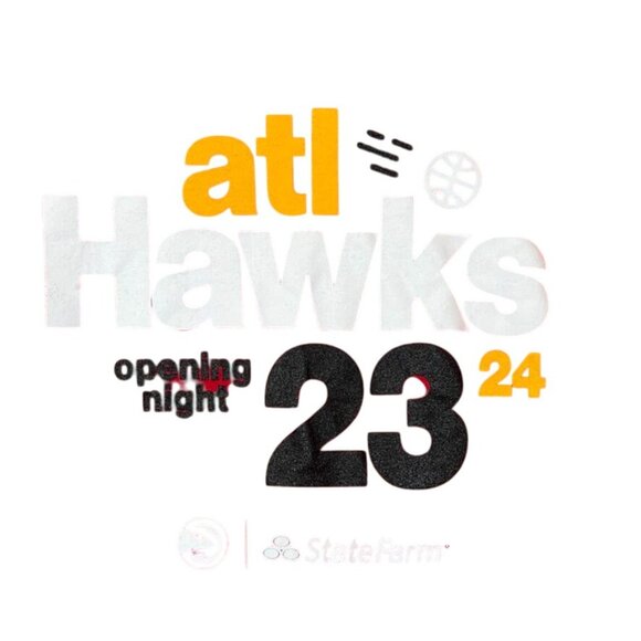 Atlanta Hawks 2023-2024 Opening Night T-Shirt Red Large 100% Cotton Gildan - Picture 2 of 11